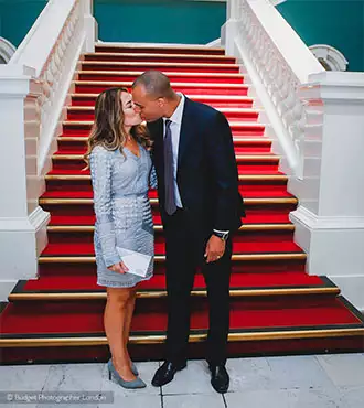 Couple at the main stair case at the Woolwich Town Hall