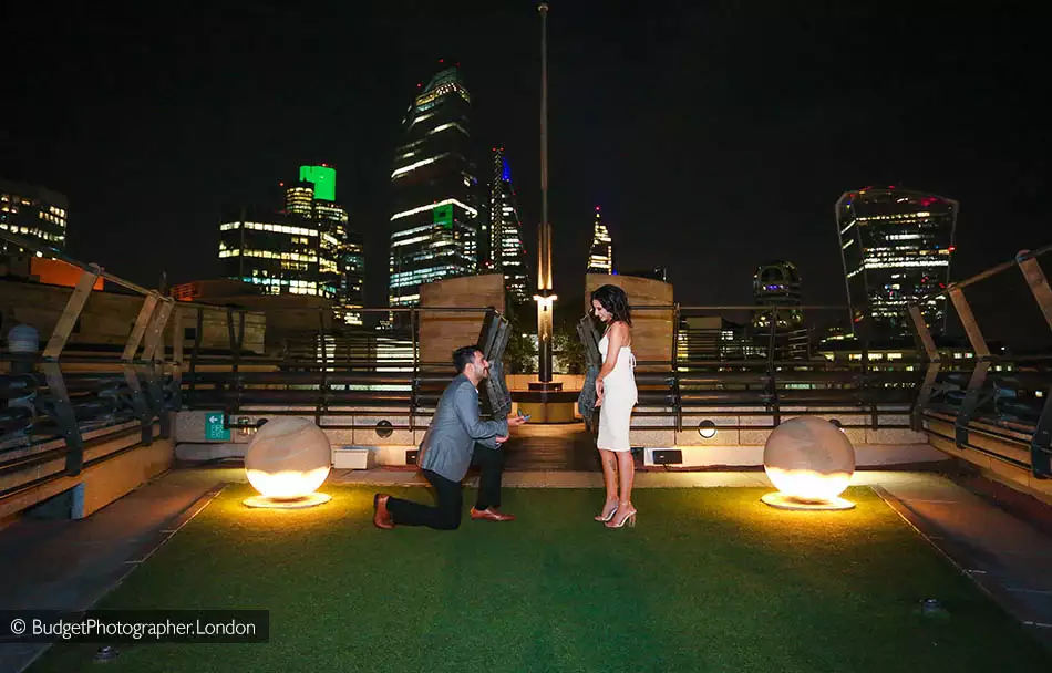 Rooftop marriage proposal photos