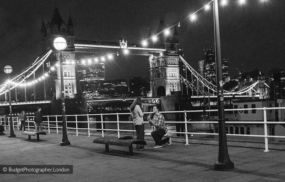 Tower Bridge proposal photos at night