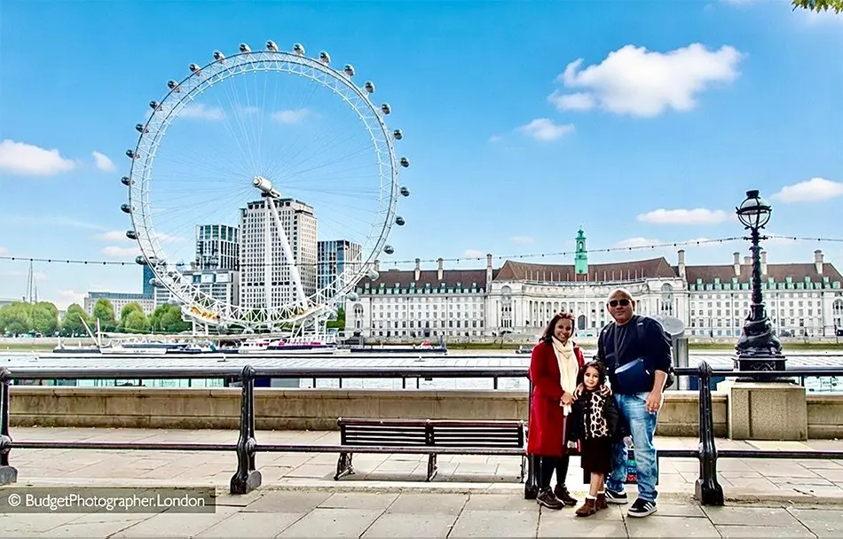 Family with London Eye