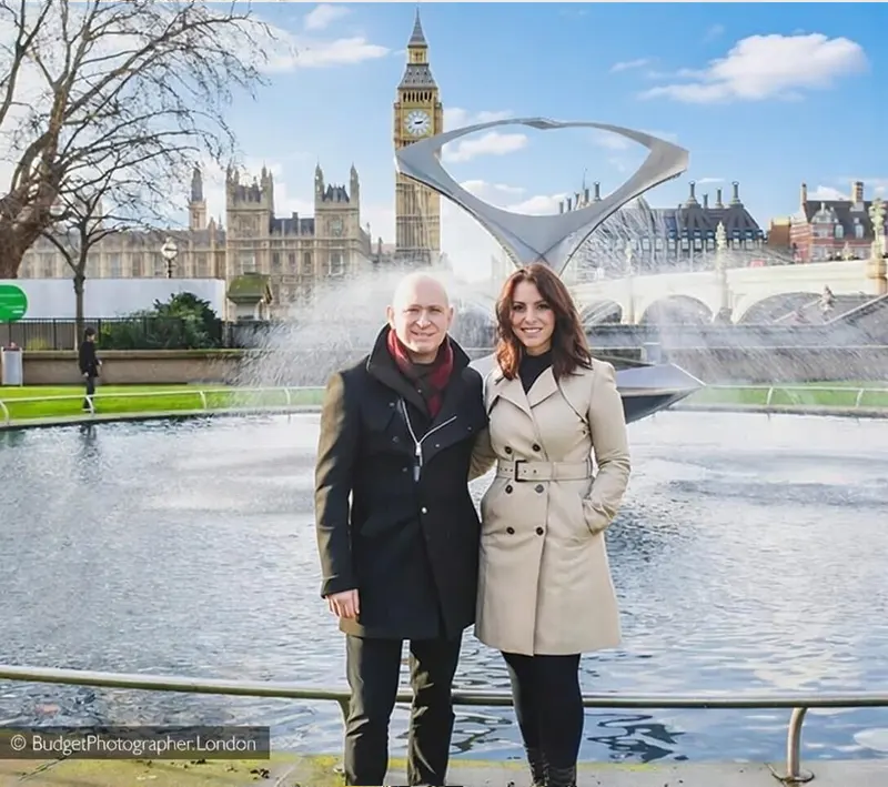 Couple with Water Fountain in Westminster