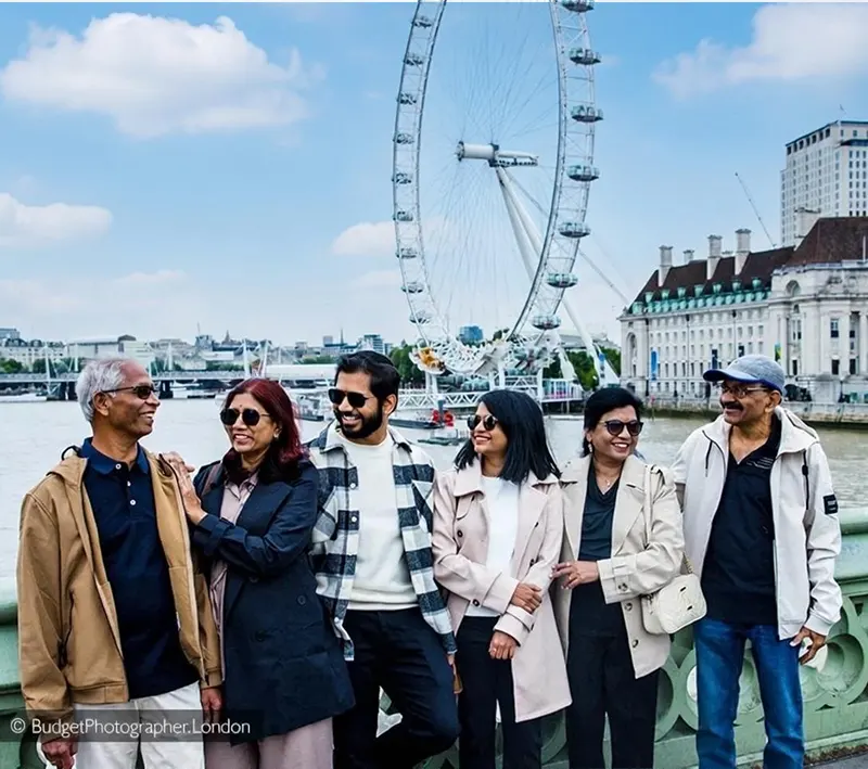 Family on Westminster Bridge