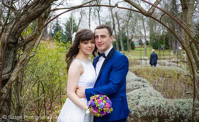 The happy couple in the park