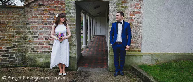 The newly married couple after their civil wedding at Redbridge Registry office