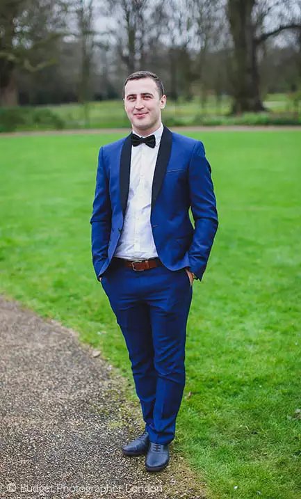 Handsome groom at Redbridge registry office